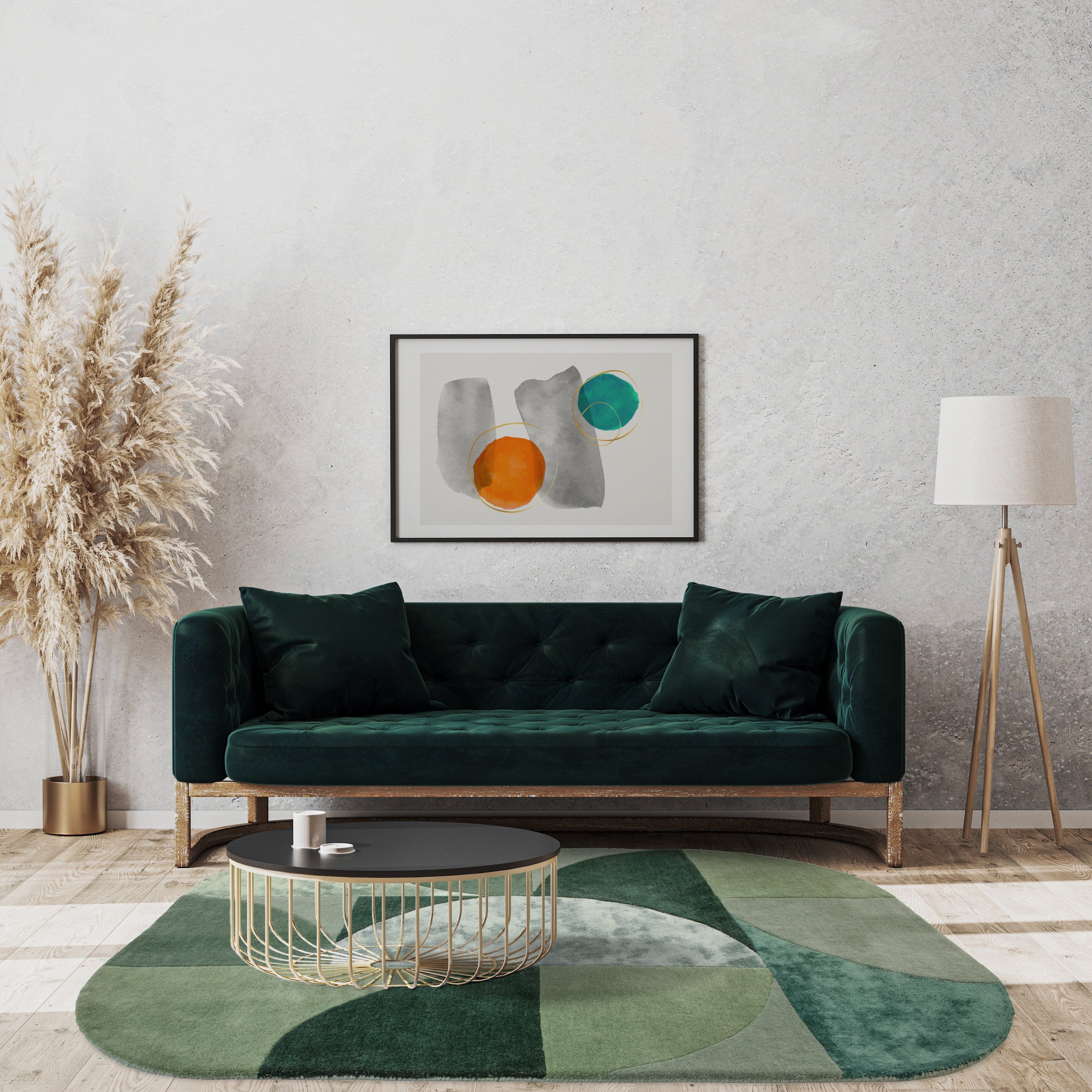 Atmacha Home And Living Rug Matrix Oval Forest Rug MAX75