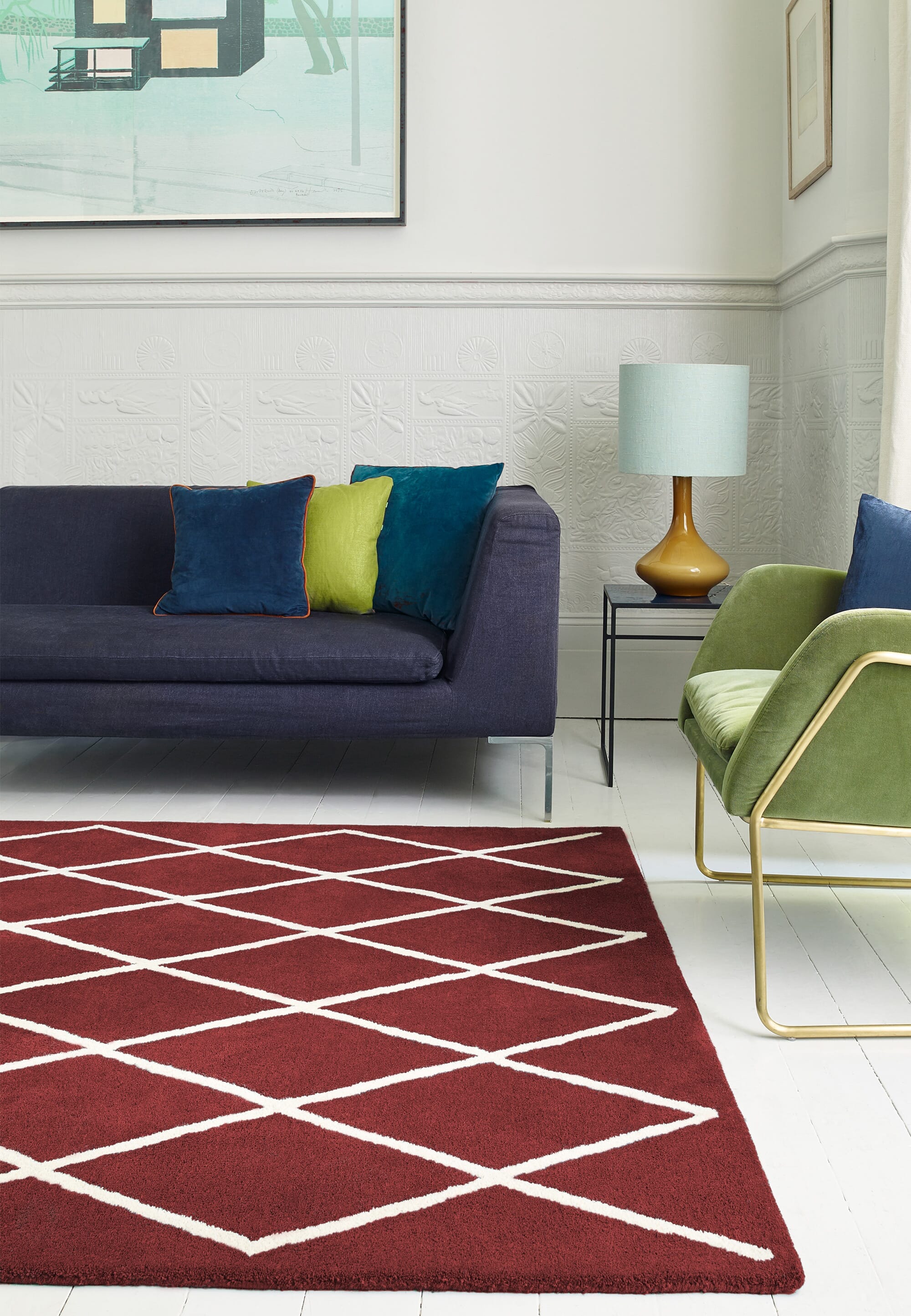 Home Lloyd -  Rug Albany Diamond Berry Modern Rug