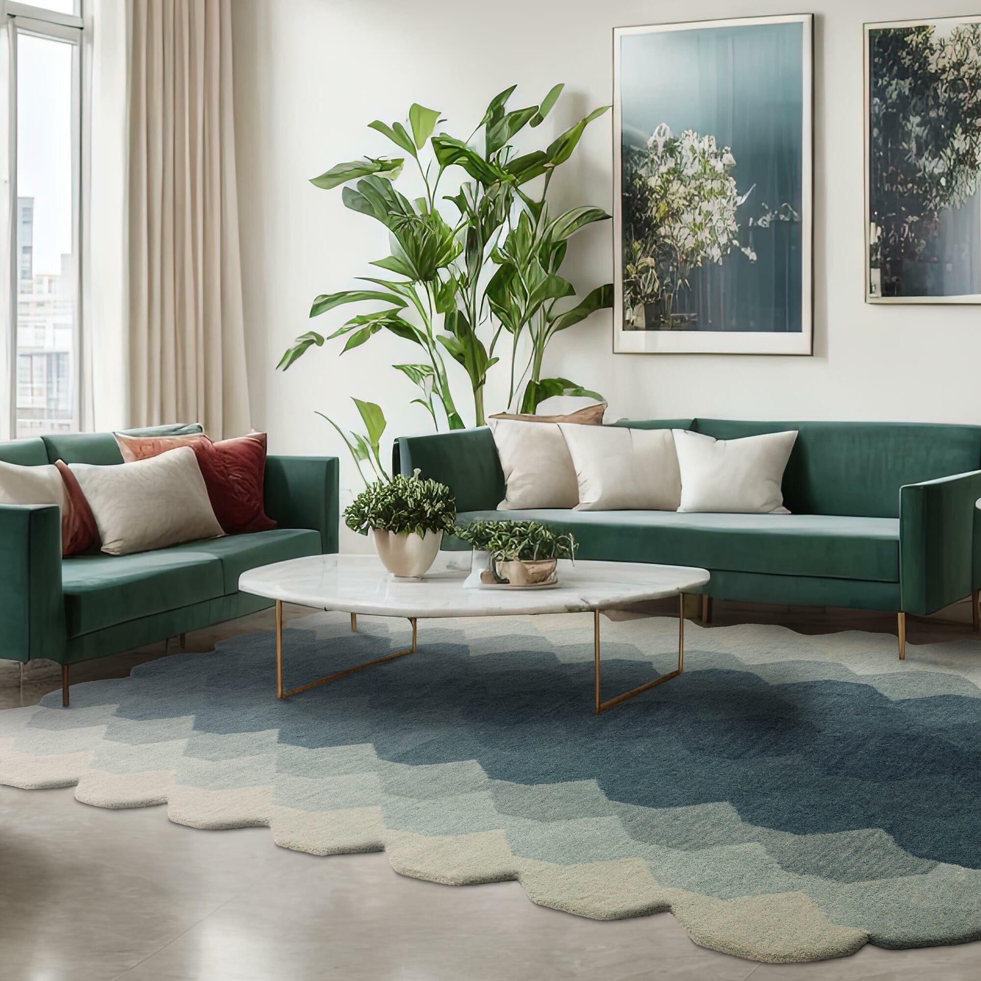 Home Lloyd -  Rug Hive Teal Modern Rug